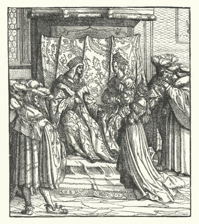 Eleanor van Portugal Ontvangt het Huwelijksaanzoek van Frederik van Oostenrijk, Koning van de Romeinen door Hans (after) Burgkmair