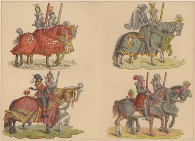Ridders te paard door Hans (after) Burgkmair