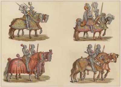 Ridders te paard door Hans (after) Burgkmair
