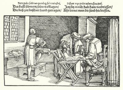 Beenulcera of zweren (gravure) door Hans (after) Burgkmair