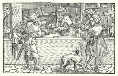 De geldwisselaar door Hans (after) Burgkmair