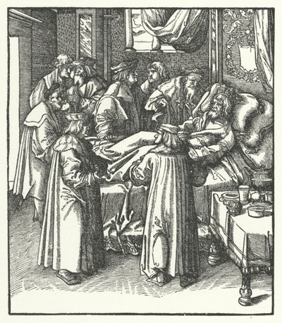 De dood van de Heilige Roomse Keizer Frederik III door Hans (after) Burgkmair