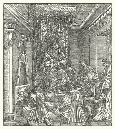 De Prins met de Verkondigers van Zijn Glorie door Hans (after) Burgkmair
