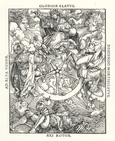 Houtsnede uit De Remediis Utriusque Fortunae (Remedies voor Geluk en Ongeluk) door Petrarca (gravure) door Hans (after) Burgkmair