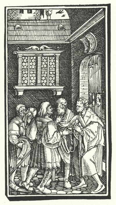 Houtsnede uit De Remediis Utriusque Fortunae (Remedies voor Geluk en Ongeluk) door Petrarca door Hans (after) Burgkmair