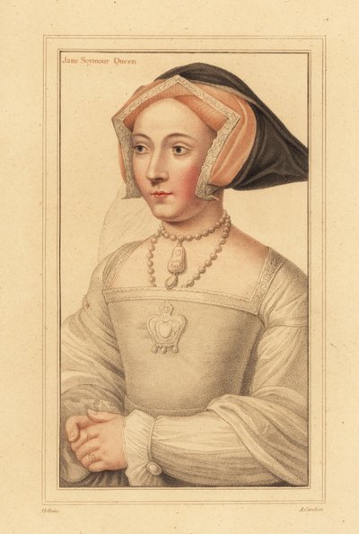 Jane Seymour, koningin van Engeland, derde vrouw van koning Hendrik VIII, 1812 (gravure) door Hans (after) Holbein the Younger
