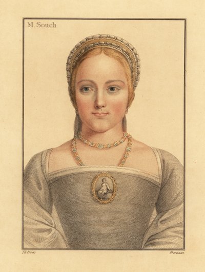Mary Zouch, hofdame van Jane Seymour, 1812 door Hans (after) Holbein the Younger