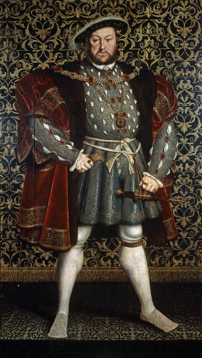 Portret van koning Hendrik VIII, na 1557 door Hans (after) Holbein the Younger