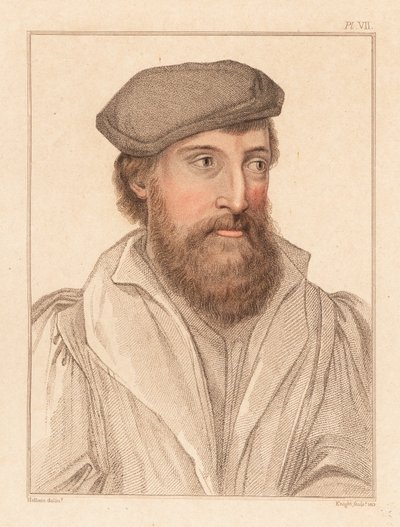 Portret van een onbekende man, hof van koning Hendrik VIII door Hans (after) Holbein the Younger