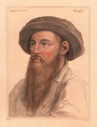 Sir Gavin Carew, zoon van Sir Edmond Carew van Stringham door Hans (after) Holbein the Younger