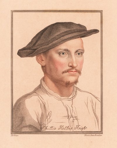 Sir Philip Hoby, Engelse ambassadeur bij het Heilige Roomse Rijk, 1812 (gravure) door Hans (after) Holbein the Younger