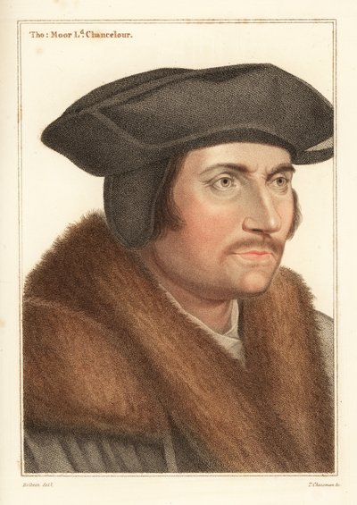 Sir Thomas More, Lord Chancellor van koning Hendrik VIII, 1812 (gravure) door Hans (after) Holbein the Younger