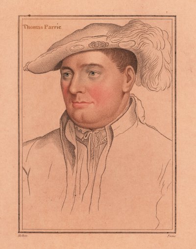 Sir Thomas Parry, Comptroller van het Huis van Elizabeth I.,1812 (gravure) door Hans (after) Holbein the Younger