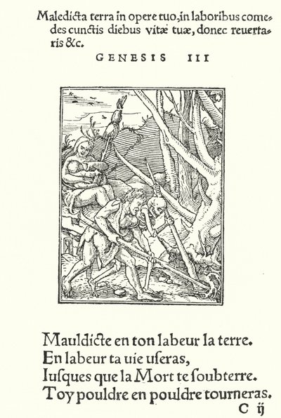 De Vloek over de Aarde en de Mens door Hans (after) Holbein the Younger