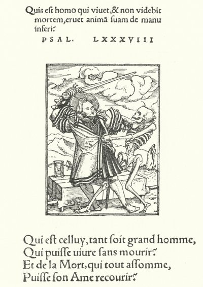 De edele ridder (gravure) door Hans (after) Holbein the Younger