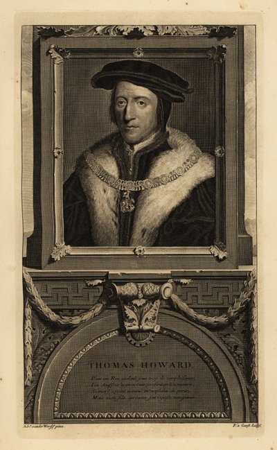 Thomas Howard, 3e Hertog van Norfolk (1473-1554) door Hans (after) Holbein the Younger