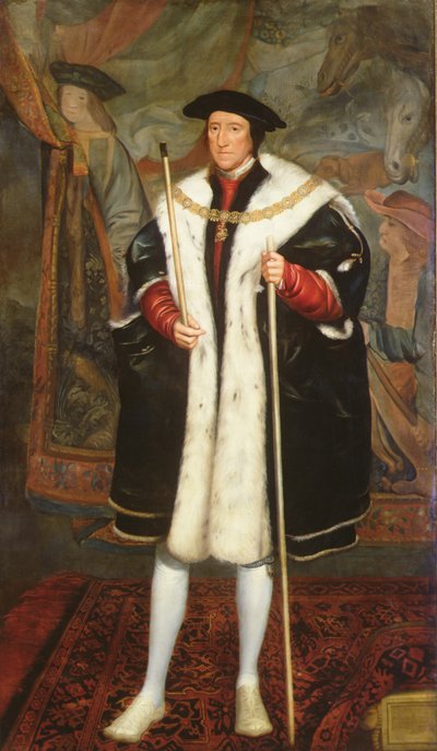 Thomas Howard, derde hertog van Norfolk, met de kraag van de Kousenband door Hans (after) Holbein the Younger