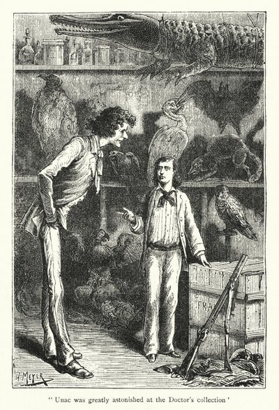 Unac was zeer verbaasd over de collectie van de dokter (gravure) door Hans (after) Meyer