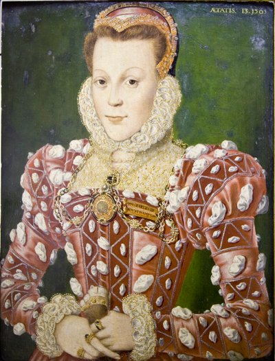 Portret van Mary Browne, gravin van Southampton door Hans (attr. to) Eworth or Ewoutsz