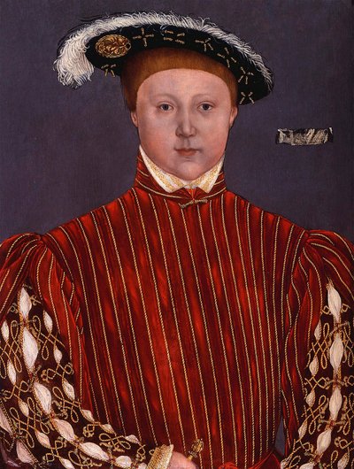 Portret van Eduard VI, koning van Engeland door Hans (circle of) Holbein the Younger