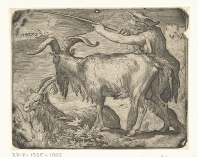 Jongen met geiten door Hans Aarsen (signed by artist)