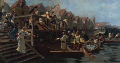 Bieden op de vismarkt, Driehoek van Bergen door Hans Andreas Dahl