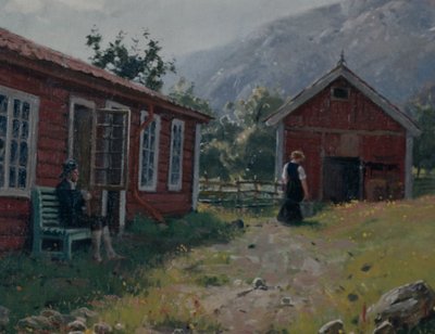 Boerenerf, West-Noorwegen door Hans Andreas Dahl