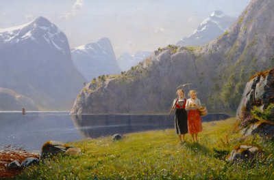 Zomerdag in Balestrand door Hans Andreas Dahl