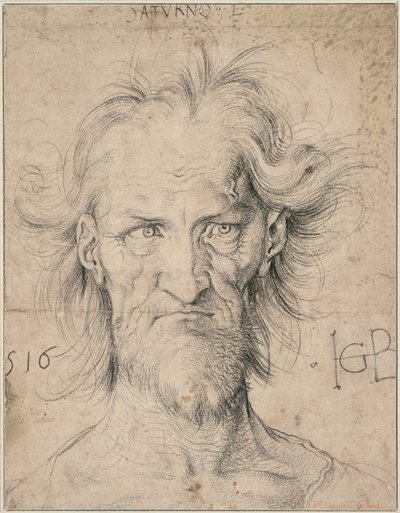 Hoofd van een Bejaarde Man Saturnus, 1516 door Hans Baldung