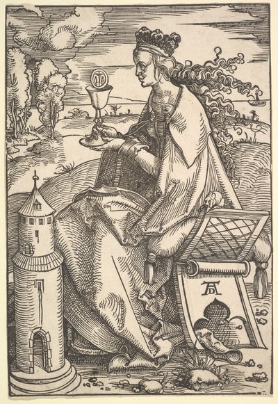 Sint Barbara, ca. 1505 door Hans Baldung