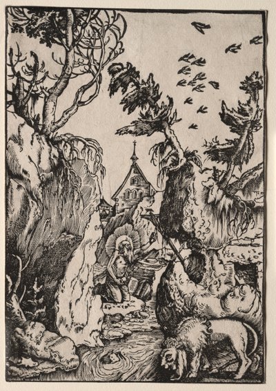 Sint-Hieronymus in de Wildernis door Hans Baldung