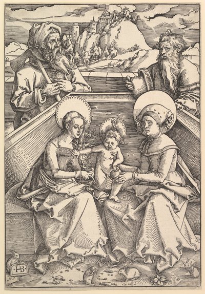 De Heilige Familie met St. Anna en St. Joachim door Hans Baldung
