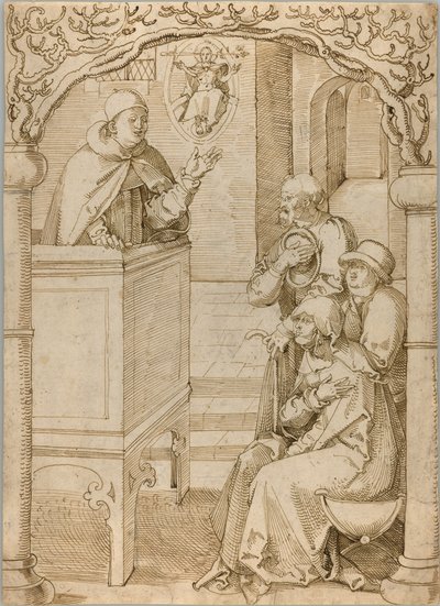 Een monnik preekt door Hans Baldung Grien