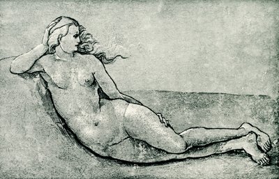 Liggende nimf door Hans Baldung Grien