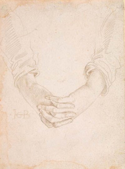 Studie van gevouwen handen van een vrouw door Hans Baldung Grien