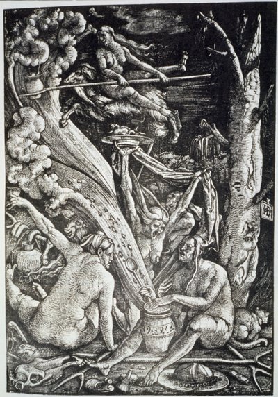 De Heksen op de Sabbat, naar Hans Baldung Grien, geïllustreerd in een geschiedenis van magie gepubliceerd eind 19e eeuw door Hans Baldung Grien