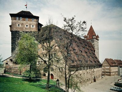 Uitzicht op de Mauthalle, oorspronkelijk gebouwd als graanschuur in c.1500 door Hans Beheim