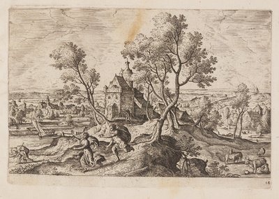 Plaat 14, uit Landschappen met scènes uit het Oude en Nieuwe Testament en Ovidius