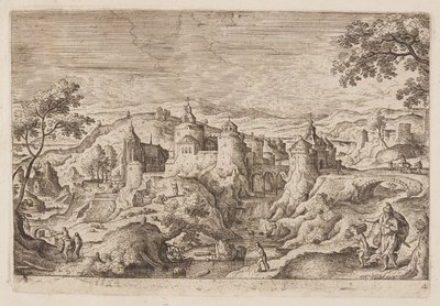 Plaat 4, uit Landschappen met scènes uit het Oude en Nieuwe Testament en Ovidius