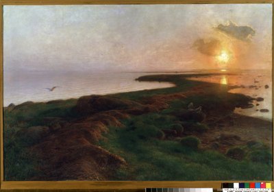 Zonsondergang in een lagune door Hans Brasen