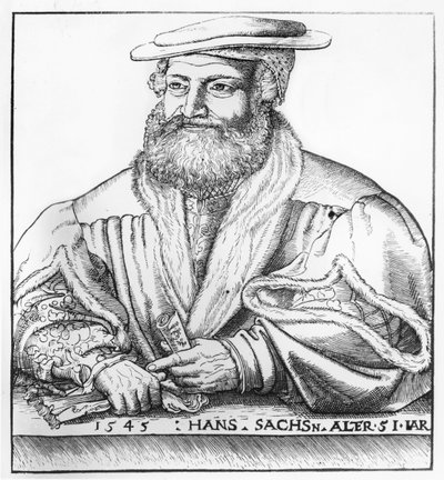 Portret van Hans Sachs, 1545 door Hans Brosamer