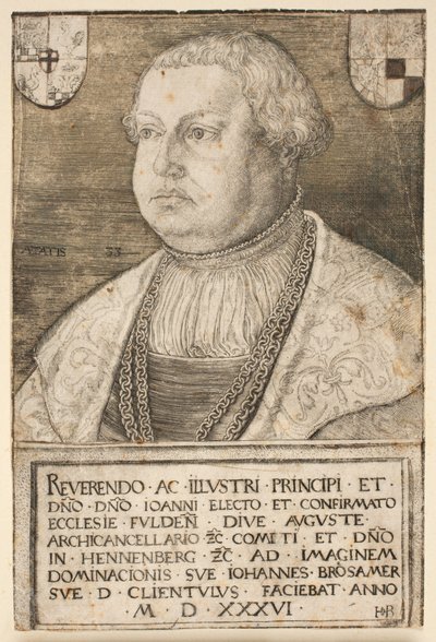 Portret van Johann von Henneberg door Hans Brosamer