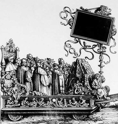 Een scène uit Maximiliaans Triomftocht, c.1516-18 door Hans Burgkmair