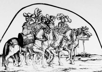 Een groep drummers, uit Maximiliaans Triomftocht, c.1516-18 door Hans Burgkmair