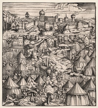 Der Weisskunig (De Witte Koning): Het Beleg van Padua door Hans Burgkmair