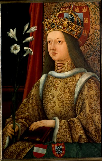 Portret van Alienor van Portugal, naar een origineel uit 1468 door Hans Burgkmair