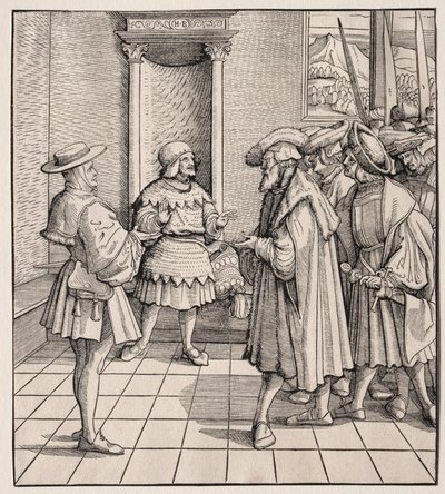 Het slechte advies van de ene kleine man aan de andere, 1512-1516 door Hans Burgkmair