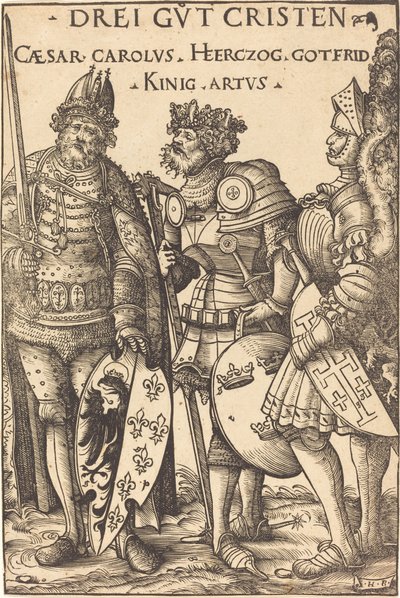 Karel de Grote, Arthur en Godfried door Hans Burgkmair I