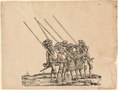 Vijf Tilters te Voet door Hans Burgkmair I