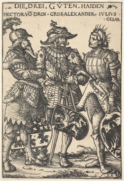 Hector, Alexander en Julius Caesar door Hans Burgkmair I
